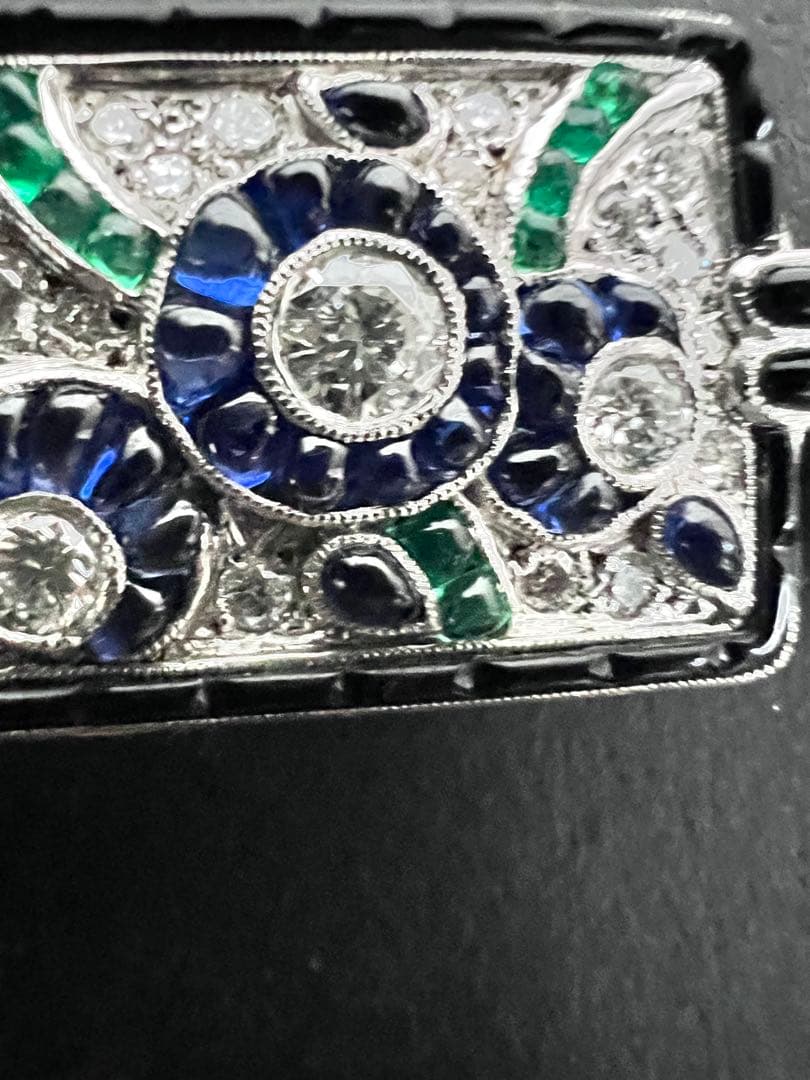 Vintage K18 WGダイヤモンド ブローチ Brooch 約19g