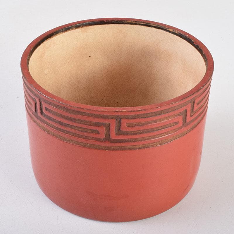 古清水薩摩焼　陶堆朱　山水文　重箱　二段重箱　拝領時代箱　C　R9138