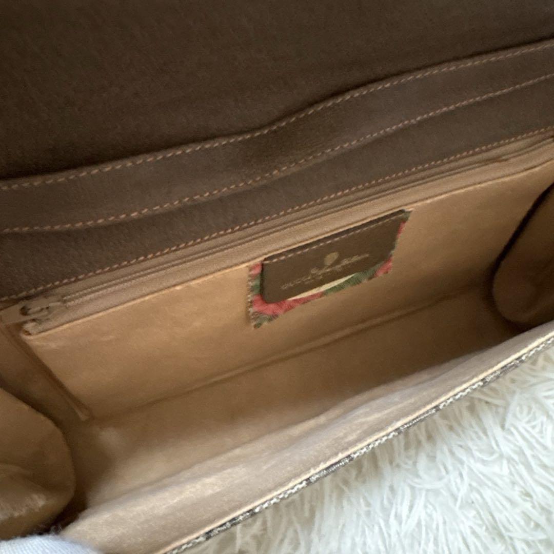 希少 レア オールドグッチ GG 総柄 レザー ショルダーバッグ ポシェット