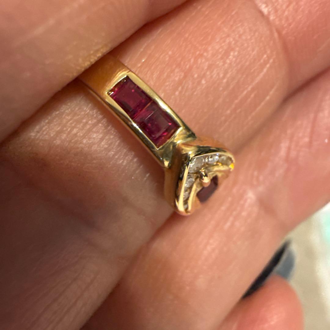 ルビーリング　3g ルビー0.65ct ダイヤ0.06ct