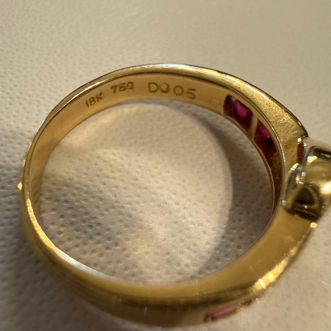 ルビーリング　3g ルビー0.65ct ダイヤ0.06ct
