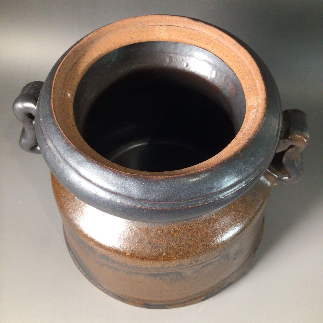 Ｓ９２　水指　『大谷焼』『元山窯造』『耳付水指』　共箱　茶道具