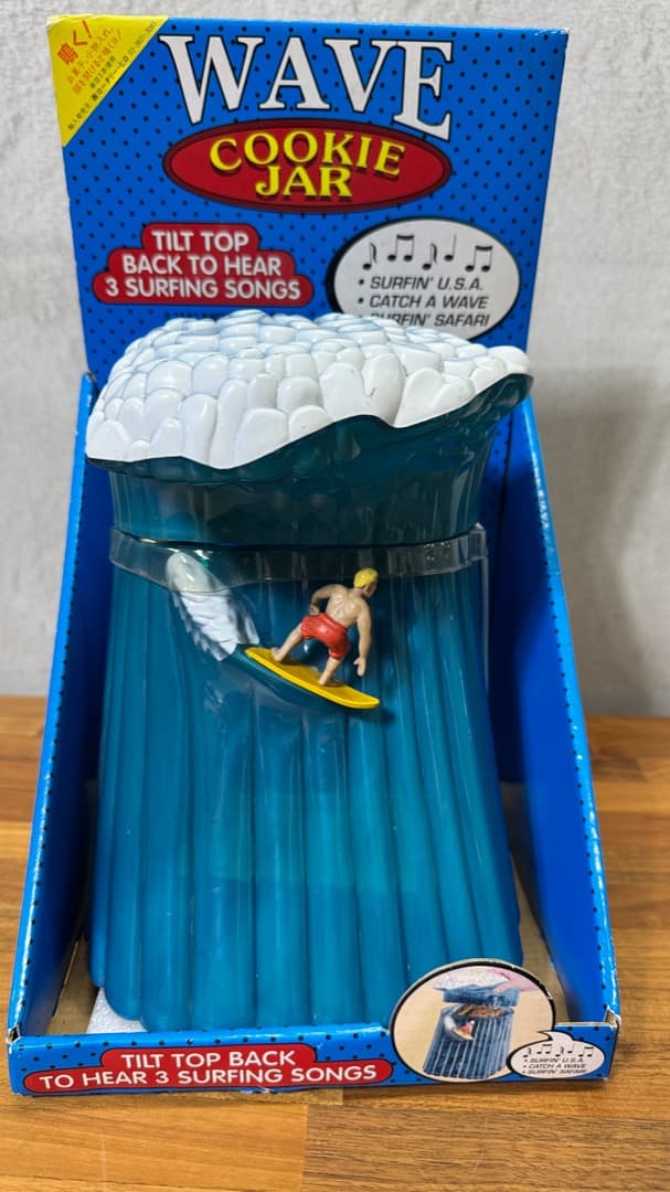 !!希少 当時物!! WAVE COOKIE JAR サーフィンソング付き
