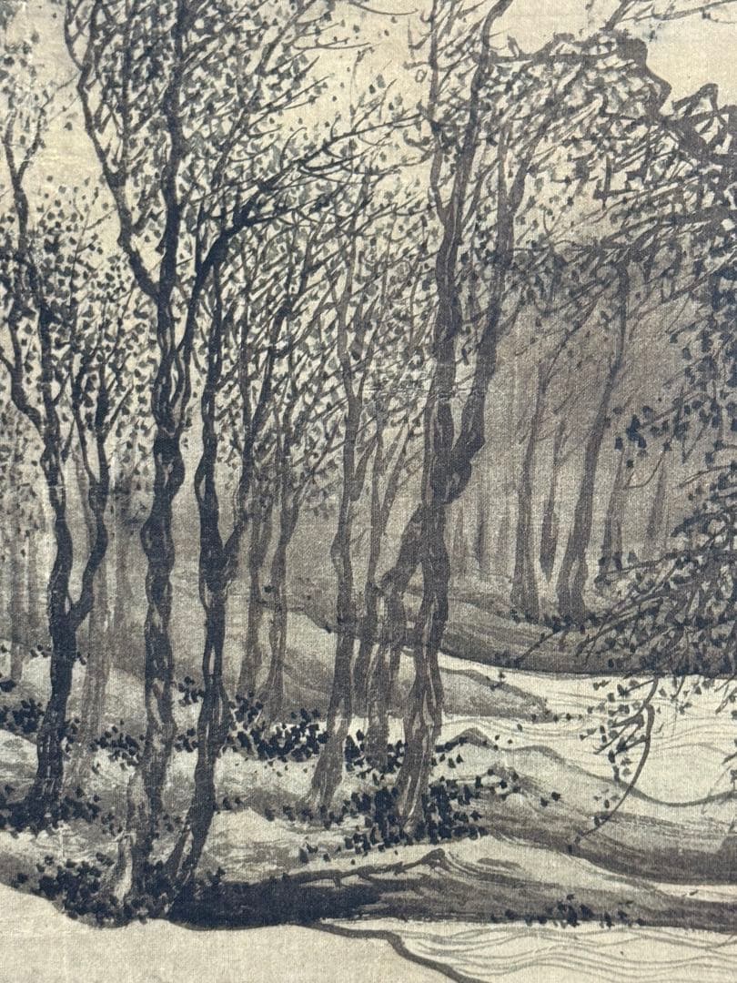 中国　明時代　唐寅　歩渓圖　絹本　原色複製　◇検故宮博物館◇ 一鼎軒0926