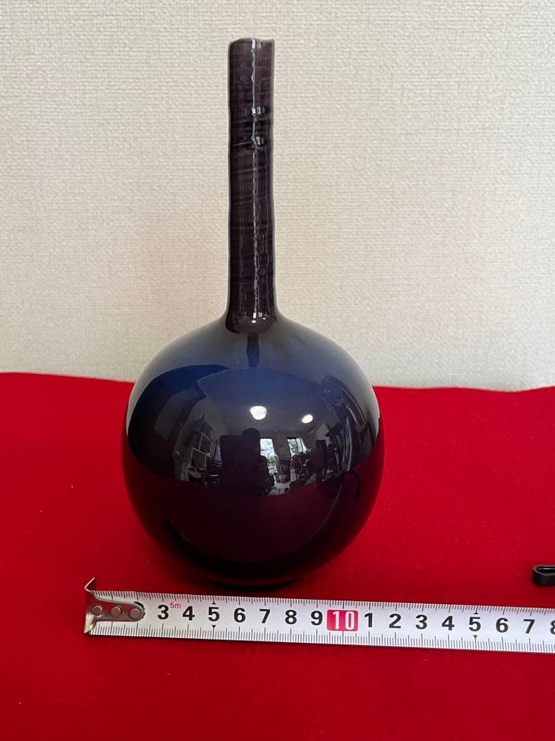 人間国宝  三代 徳田八十吉（正彦銘）  鶴首 花入 管理T199