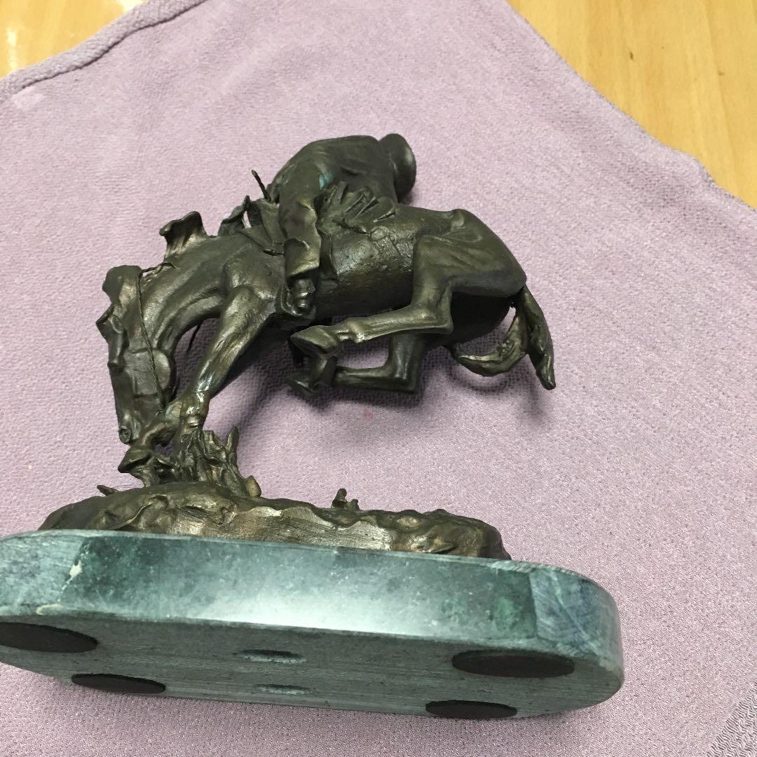 0459　カウボーイ ロデオ ブロンズ 像 フレデリック レミントン