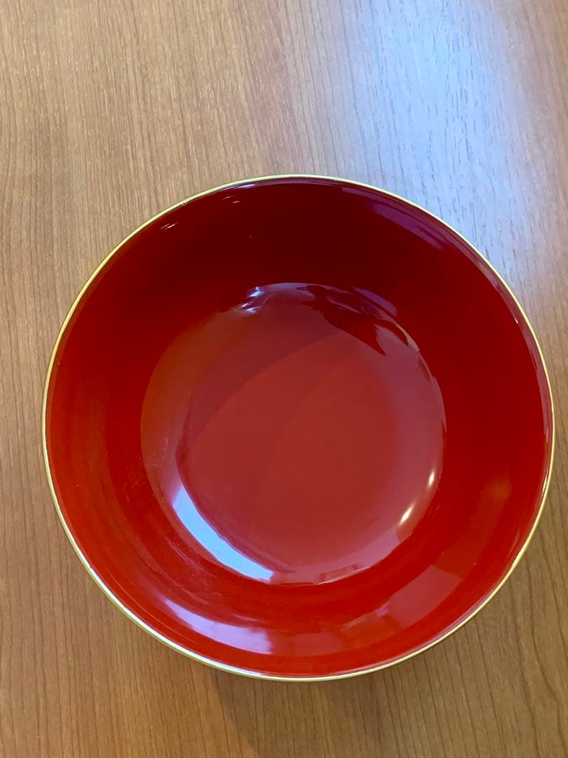 輪島塗　朱　多様大椀　丼椀　金縁付き　赤　漆器
