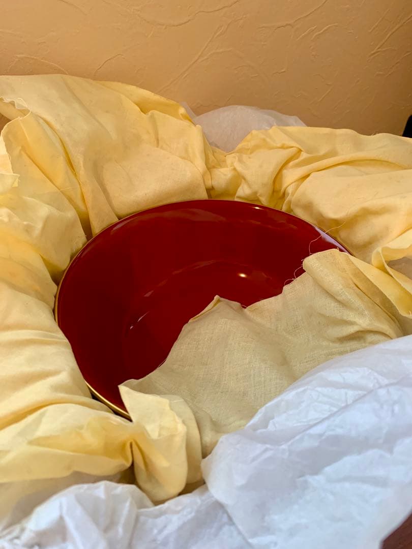 輪島塗　朱　多様大椀　丼椀　金縁付き　赤　漆器