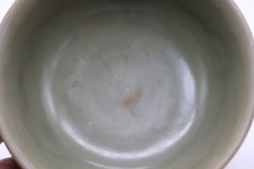 中国　明時代初期　龍泉窯碗　青磁　木箱入　送料込み0515