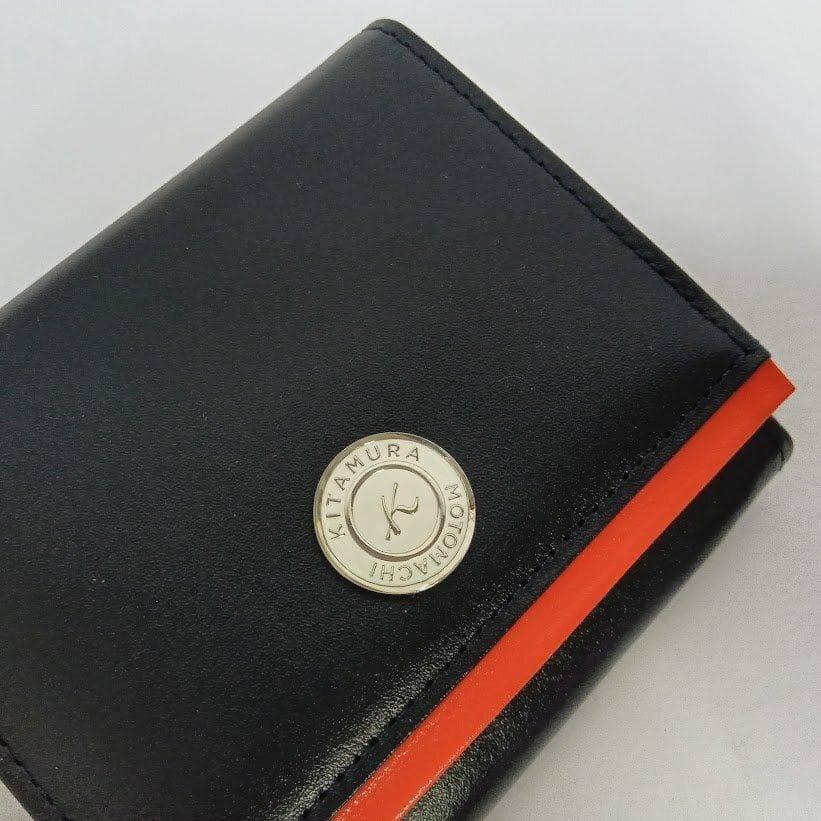 Kitamura/キタムラ☆レザー・二折財布 ダークブルー