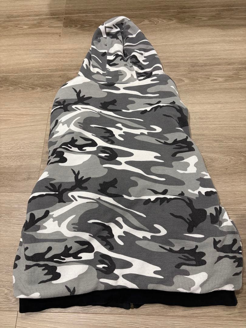 00s PRO CLUB リバーシブルジップパーカー 迷彩柄サーマル