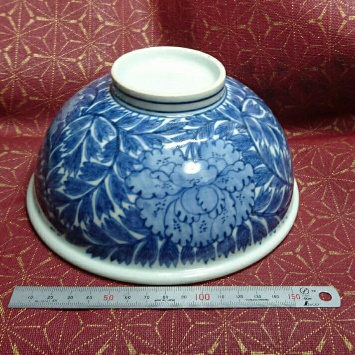 骨董 染付 青花 大花唐草大鉢