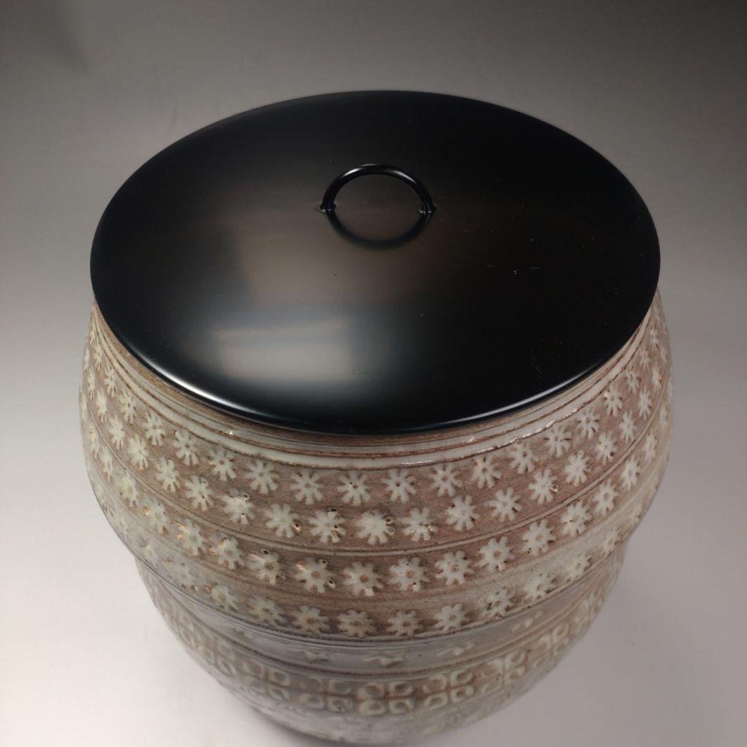 イ34 水指　『唐津焼 七代　江口宗山　作』『共箱』茶道具