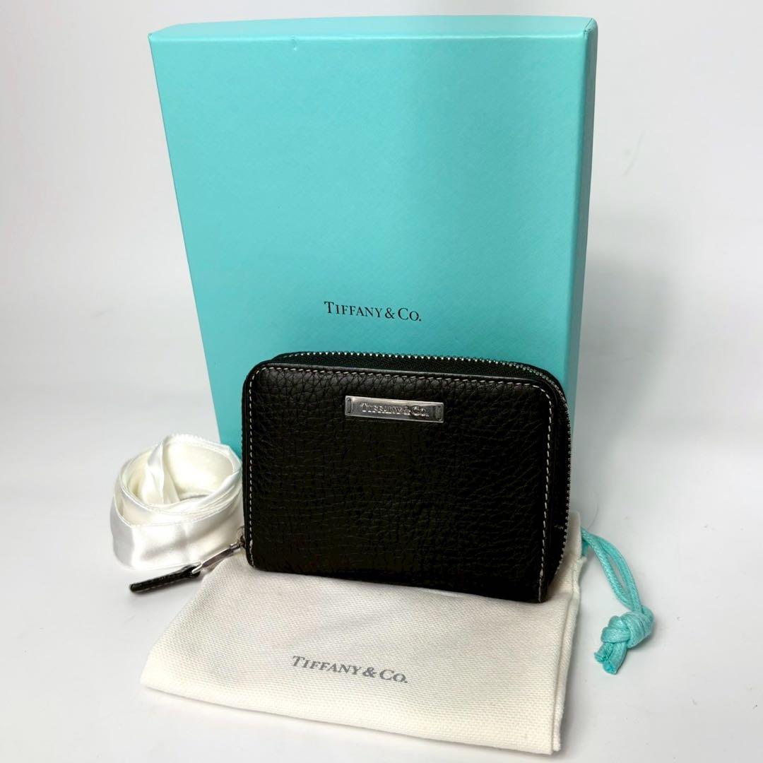 Tiffany&Co. コンパクト財布 ケース レザー 金具