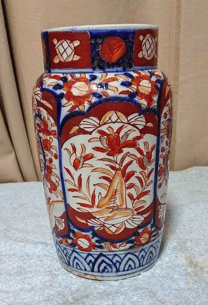 古伊万里赤絵花生 骨董