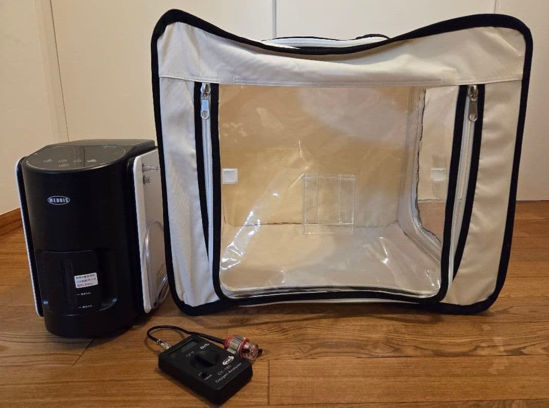 【ペット用】 酸素発生器と酸素室、酸素濃度計の3点セット