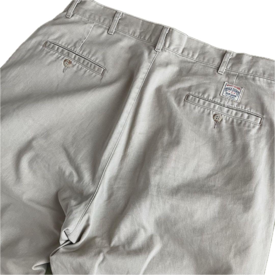 90s USA製ラルフローレンツータックチノパン　ポロチノ　ボックス　W36