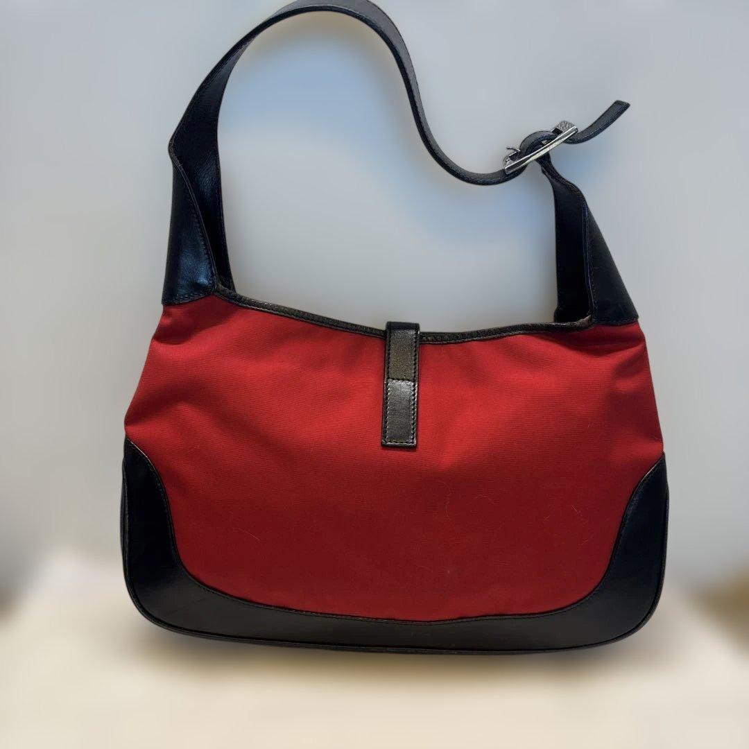 GUCCI グッチ ジャッキー ワンショルダーバッグ 赤×黒