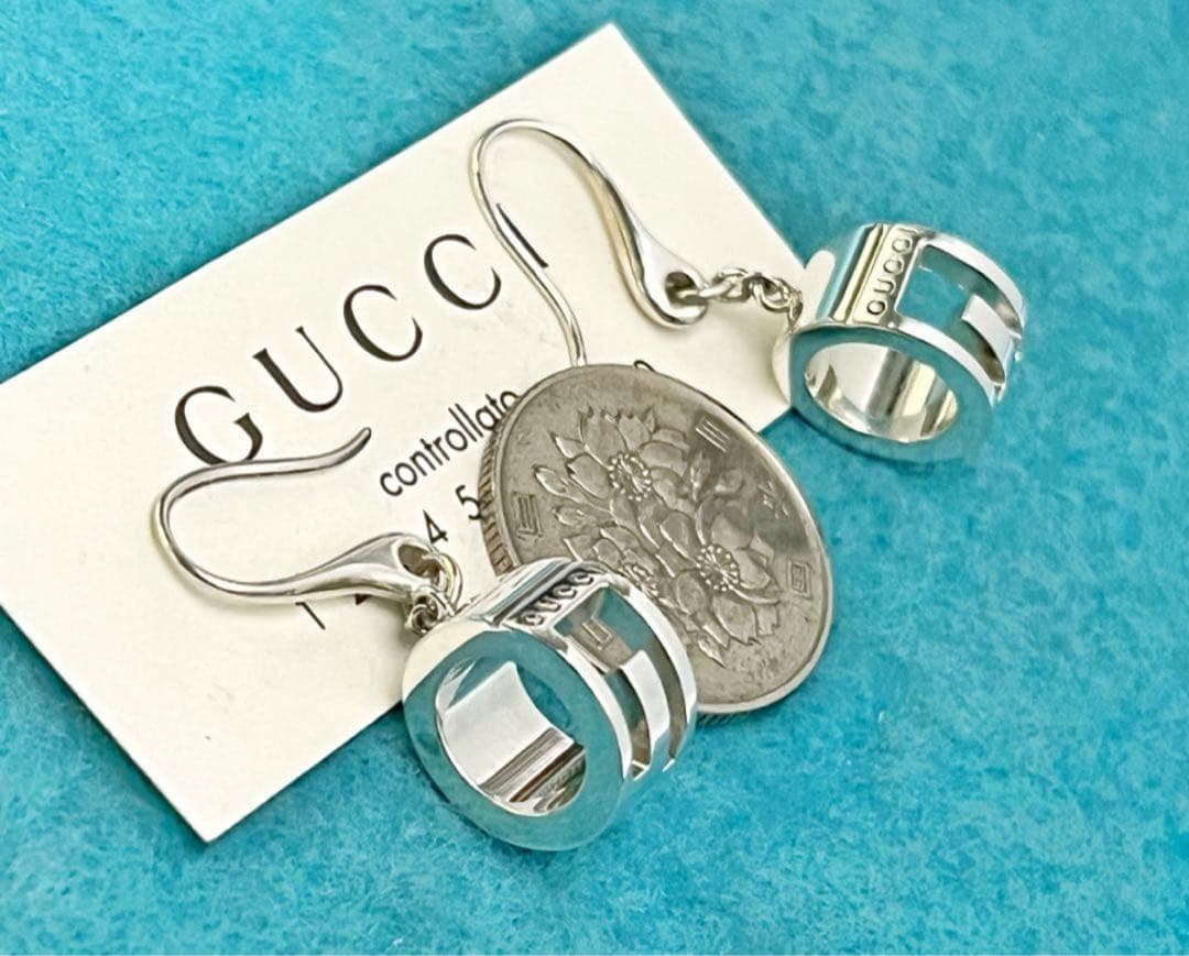 極美品‼️GUCCI Gモチーフリングピアス　両耳セット