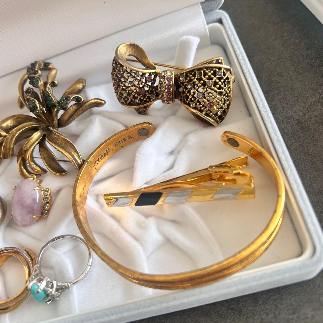 生前整理 アクセサリー k24金張 指輪 ブローチ ゴールド
