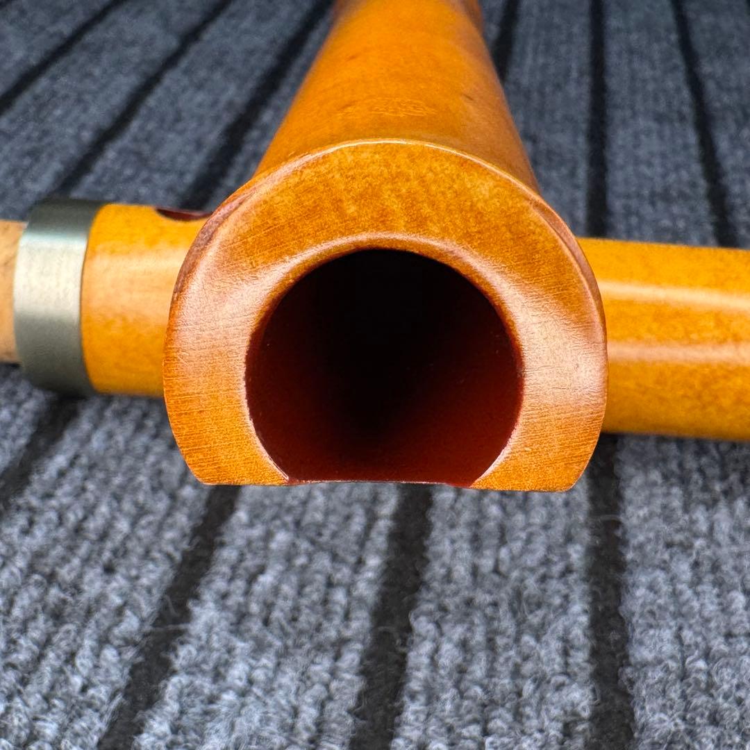 尺八 銘木(楓) 和田謹製 琴風調 二印 一尺八寸管