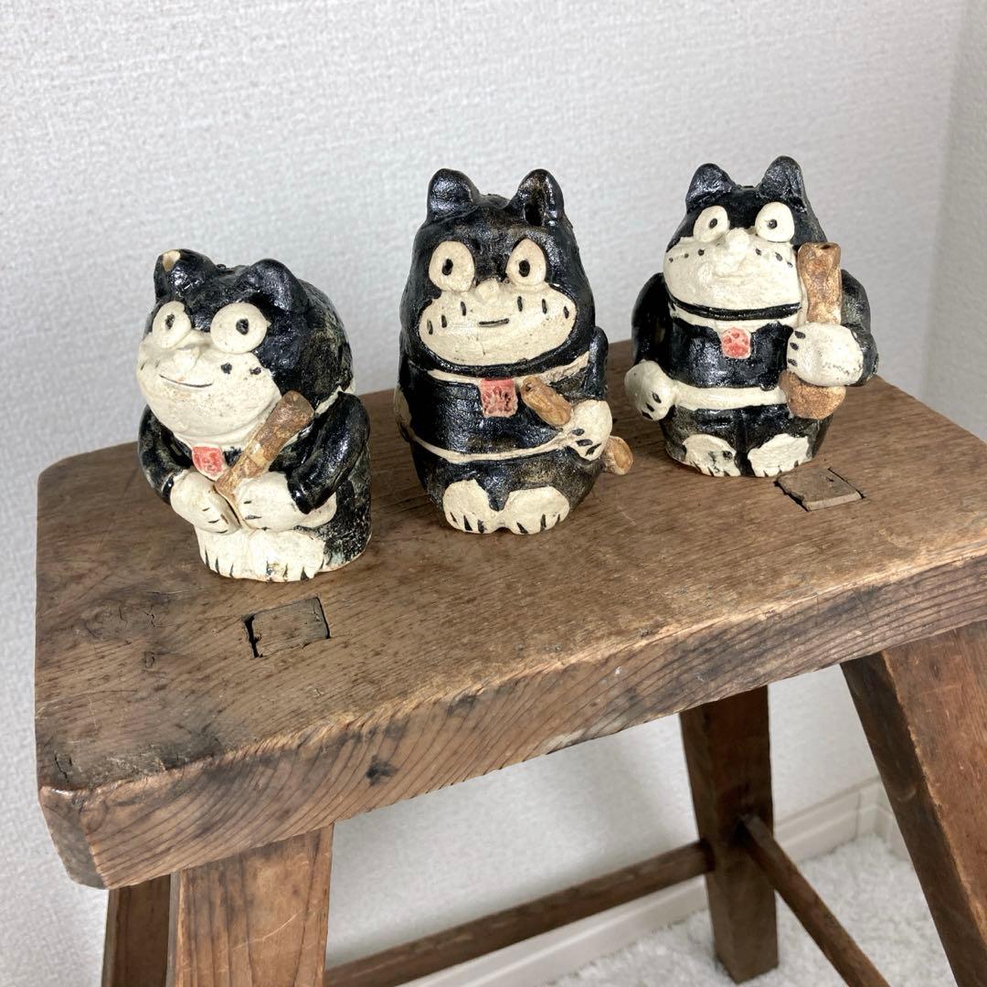 3セット　のらくろ　置物　水滴　陶芸　陶器　焼き物　レトロ　アンティーク　アニメ