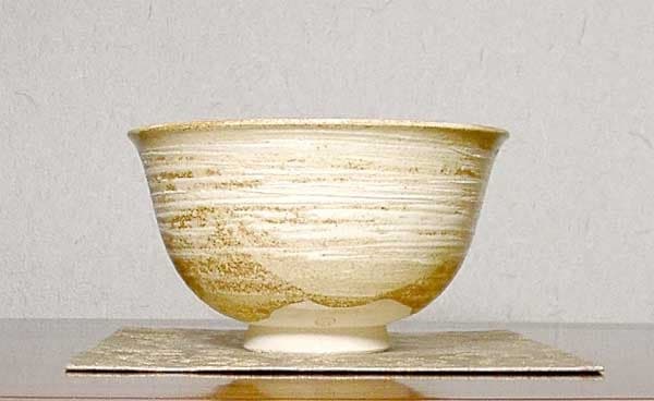 近代陶芸家　道林俊正作　黄瀬戸　三嶋　茶碗　無傷　共箱　古物。