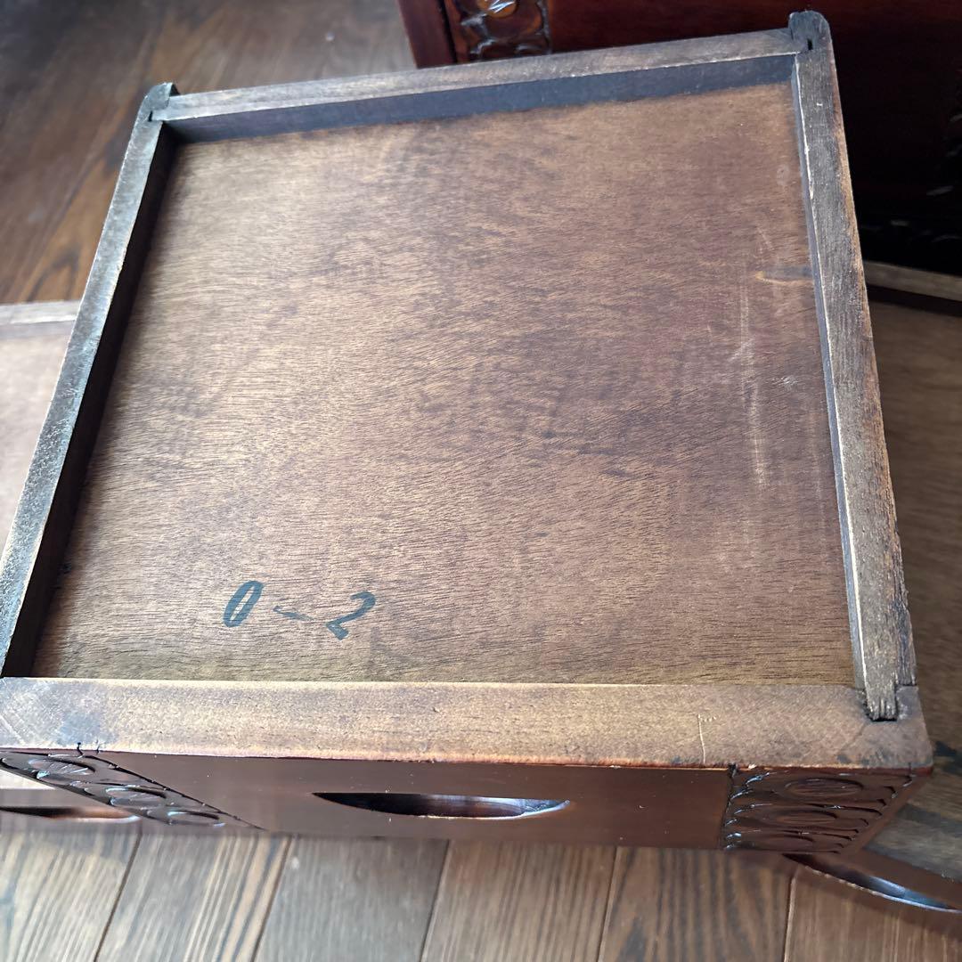 木製タンス 彫刻デザイン 7引き出し