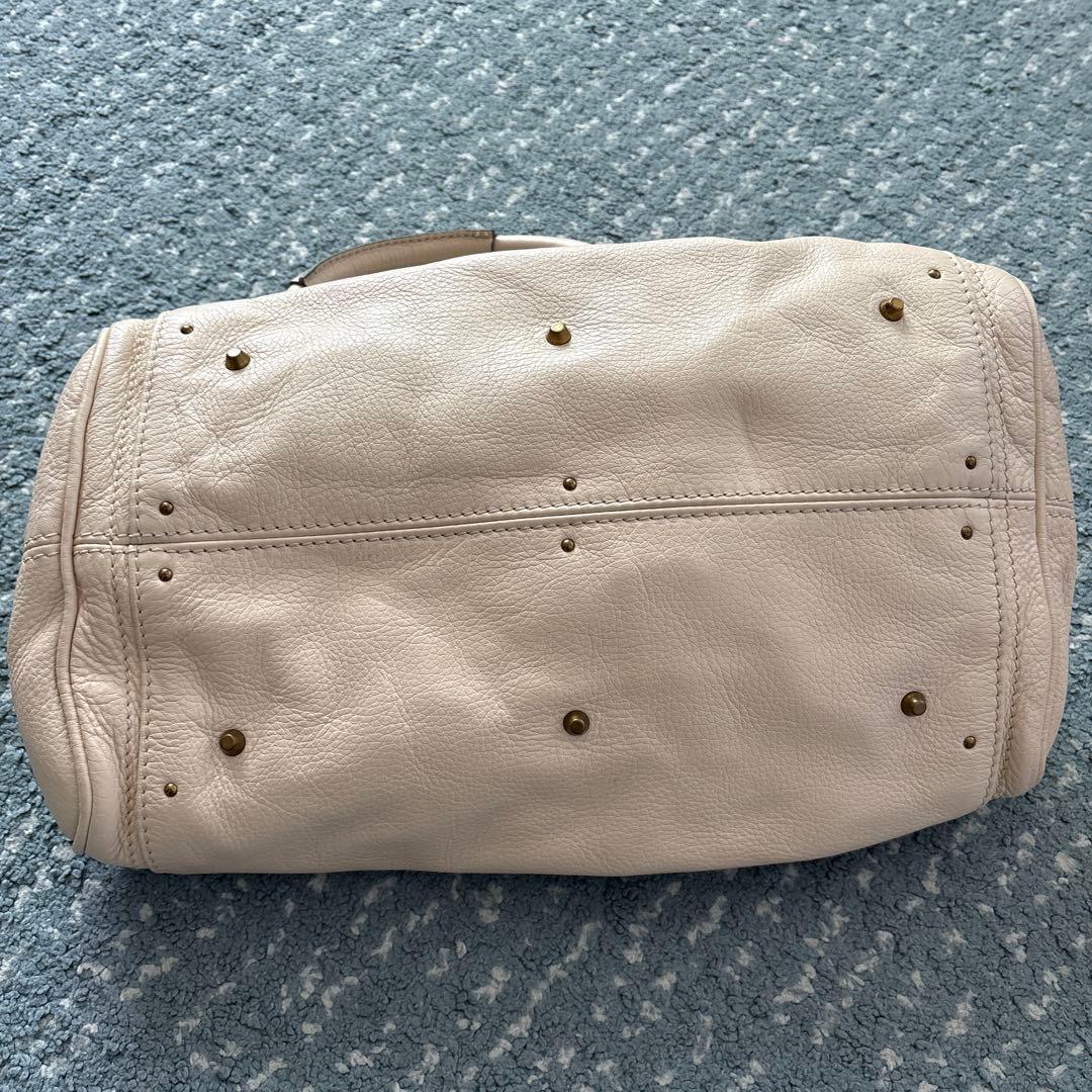 Chloe クリーム色 レザー ハンドバッグ