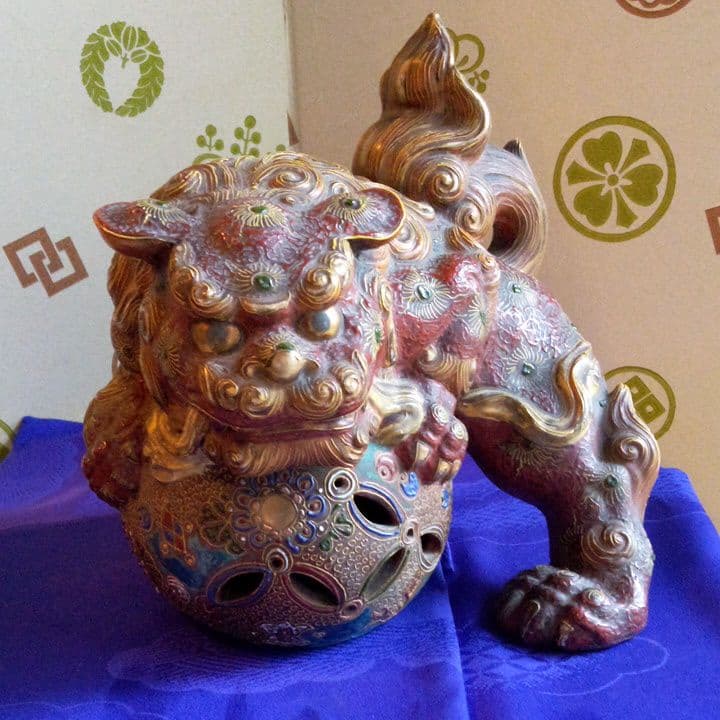 古九谷焼唐獅子珍品無傷