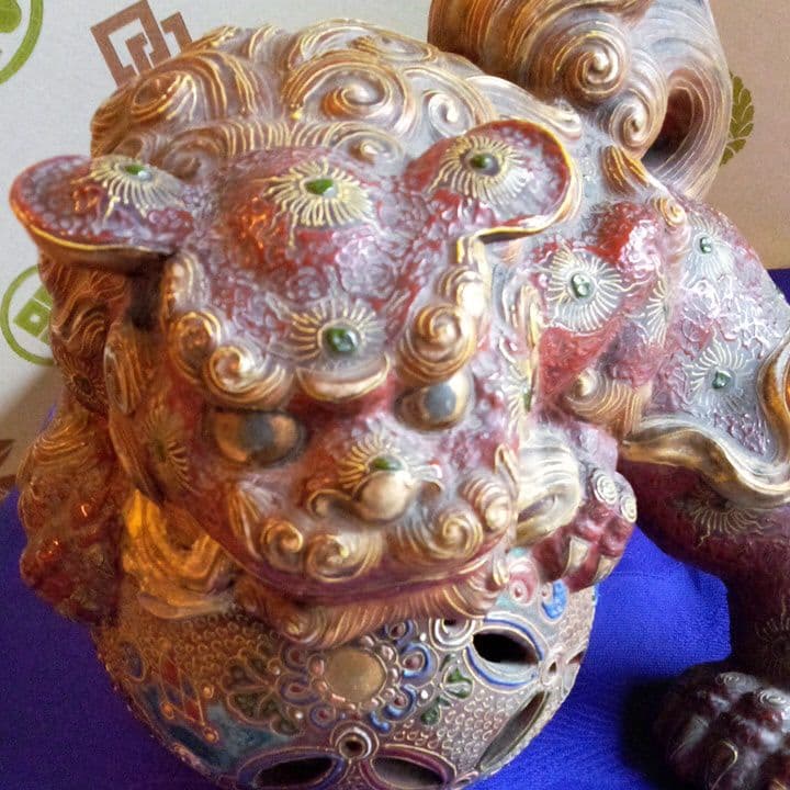 古九谷焼唐獅子珍品無傷