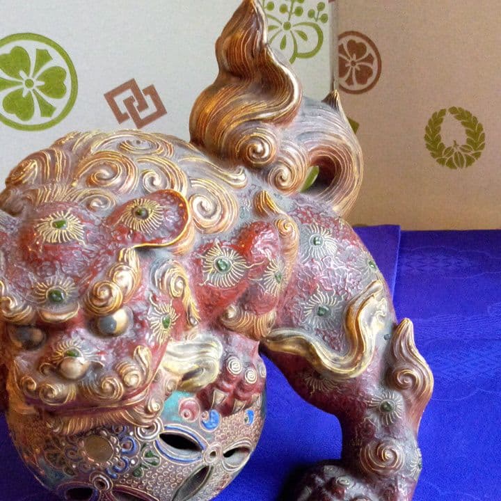 古九谷焼唐獅子珍品無傷