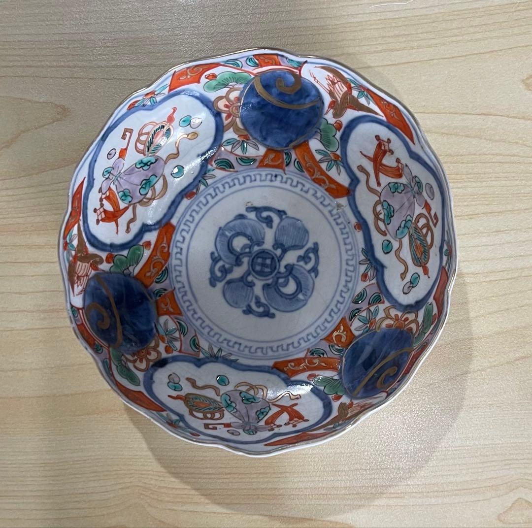 色絵 古伊万里 金彩 陶器 有田焼 時代物 アンティーク メイン鉢 金襴手
