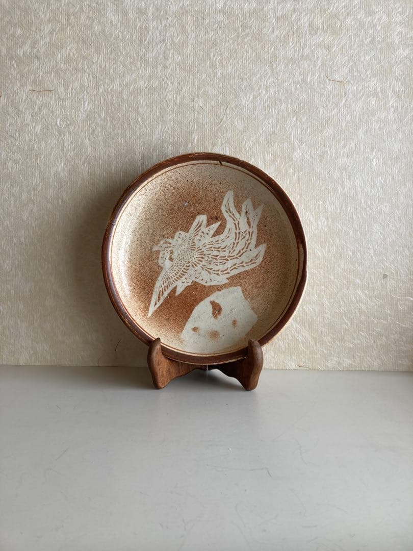 ◾️鳳凰図 陶皿 25cm江戸中期様式 あてがみ技法｜吉祥寺・三鷹アンティーク購入