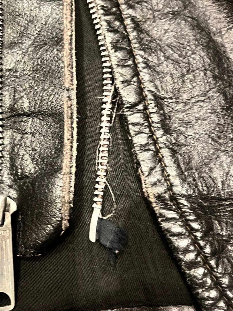 60s 70s ブルックス シングルライダースジャケット 48 XL ボロ