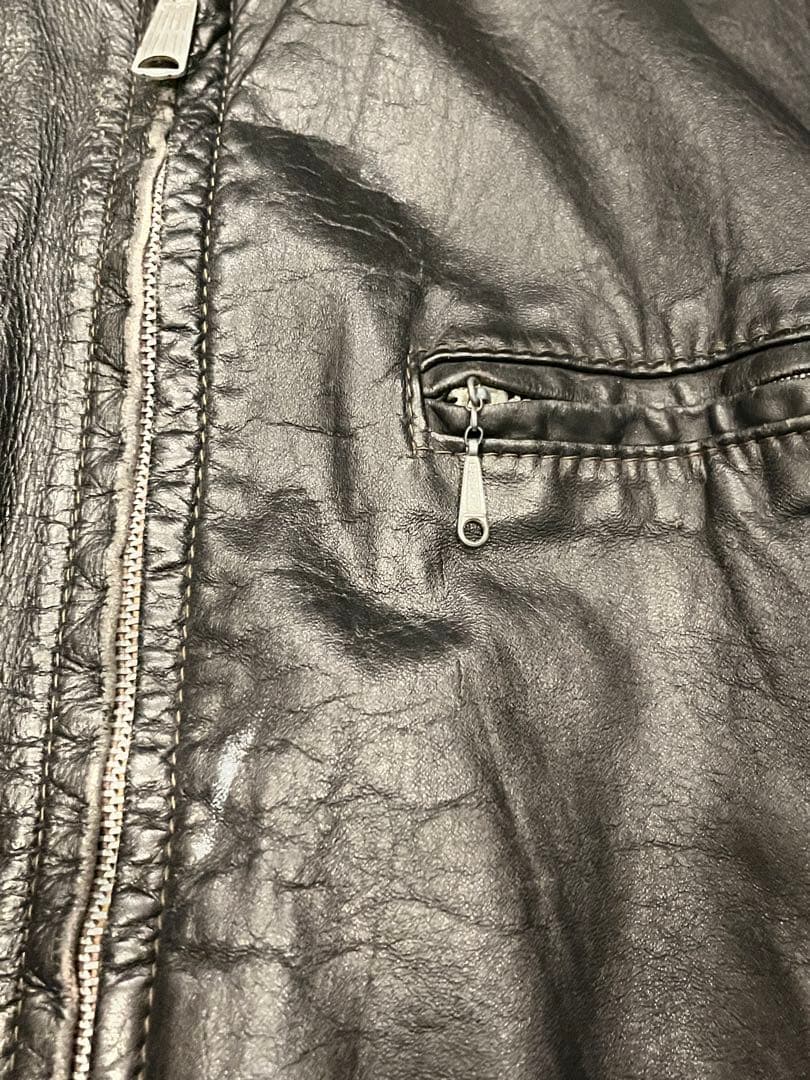 60s 70s ブルックス シングルライダースジャケット 48 XL ボロ