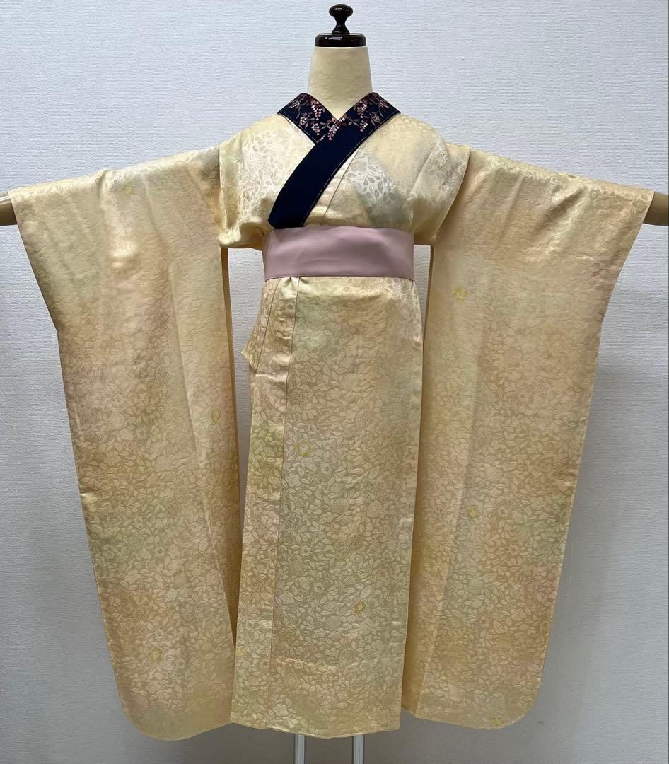 振り袖　フルセット　別誂長襦袢　結婚式　金彩加工　刺繍入り　桜　坂東八十助726