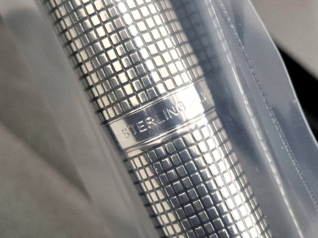 未開封　PILOT　パイロット　万年筆　18K細字　F　シルバーン　格子　925