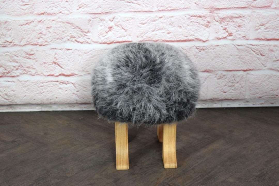 展示品 旭川家具 匠工芸 アニマルスツール ウルフグレーミックス Sサイズ