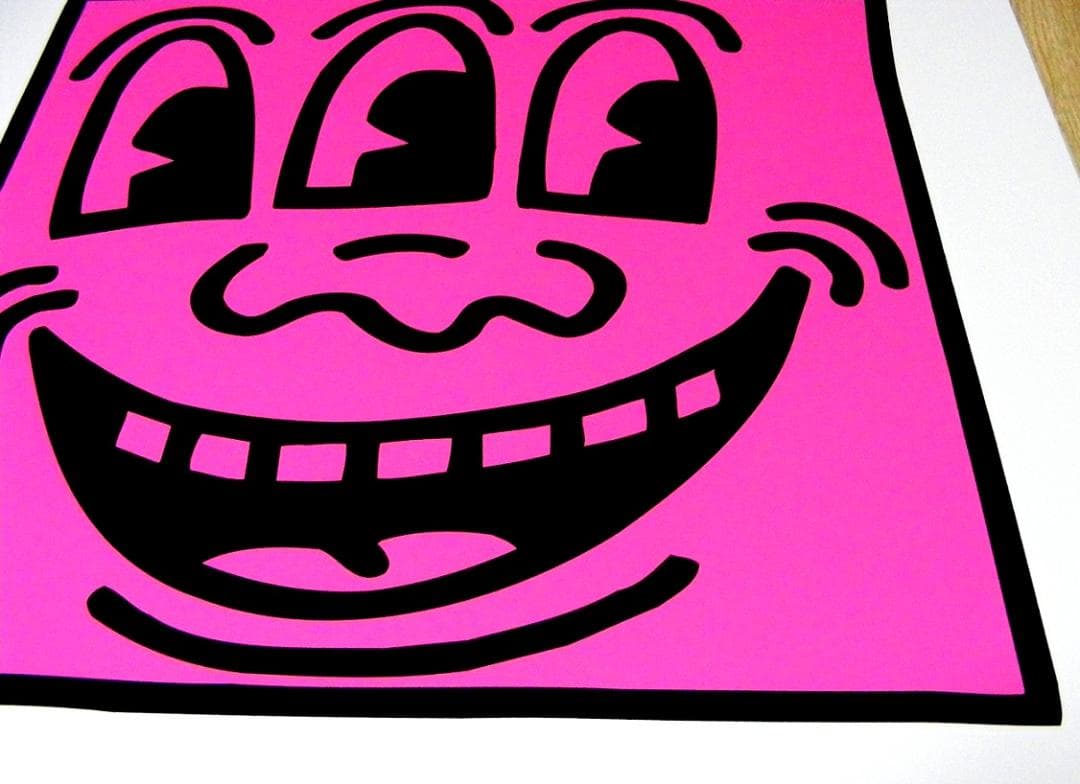 キースヘリング Untitled (face)イギリス製シルクスクリーンポスター