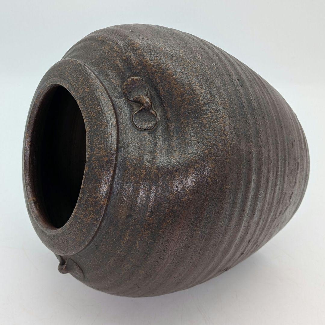 明治～昭和初期 備前焼 三耳壺 三耳壷 花瓶 花入 花器 フラワーベース 置物