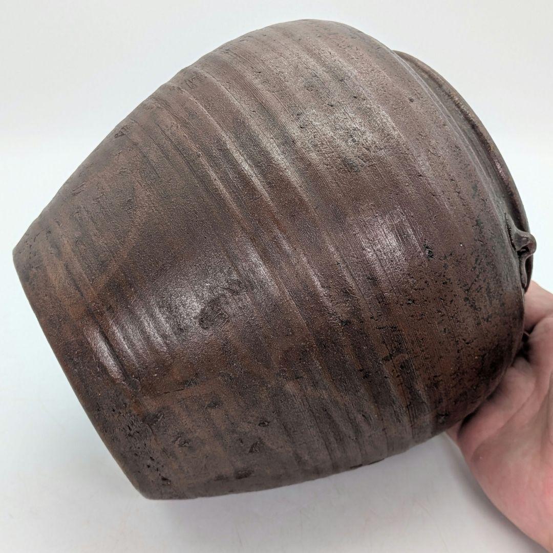 明治～昭和初期 備前焼 三耳壺 三耳壷 花瓶 花入 花器 フラワーベース 置物