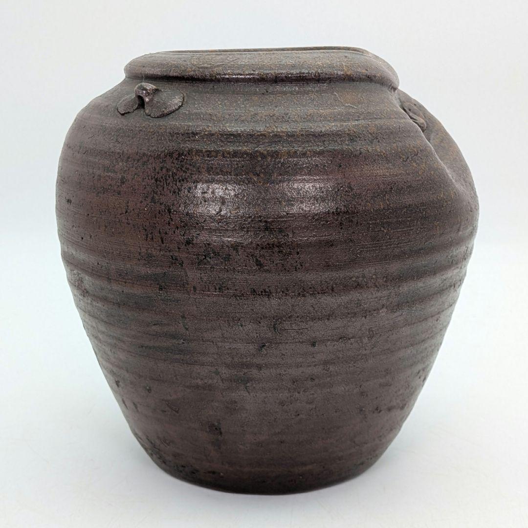 明治～昭和初期 備前焼 三耳壺 三耳壷 花瓶 花入 花器 フラワーベース 置物