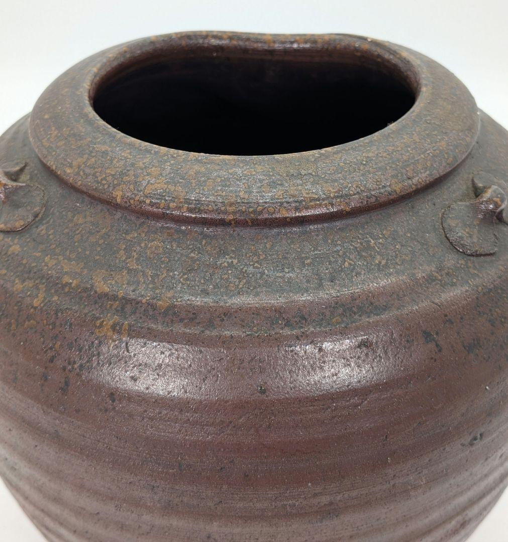 明治～昭和初期 備前焼 三耳壺 三耳壷 花瓶 花入 花器 フラワーベース 置物