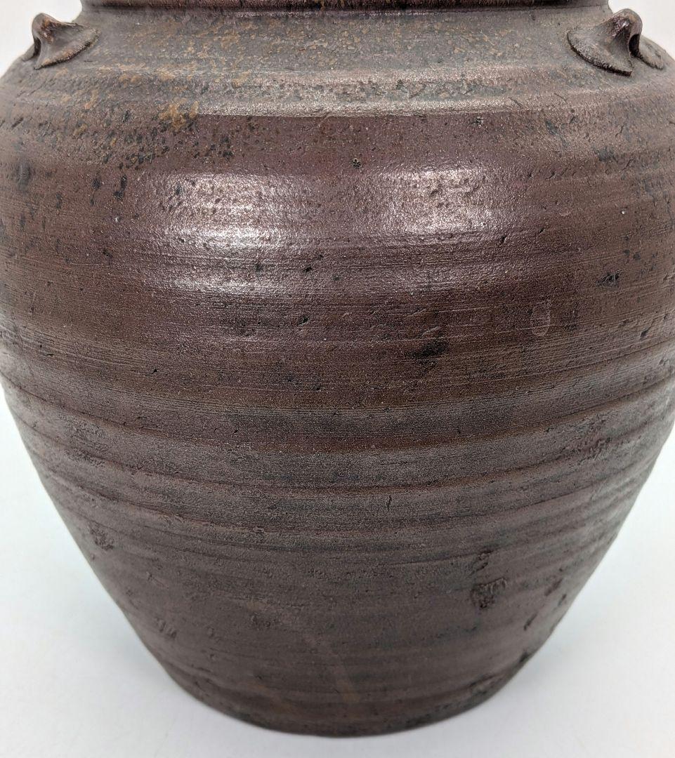 明治～昭和初期 備前焼 三耳壺 三耳壷 花瓶 花入 花器 フラワーベース 置物