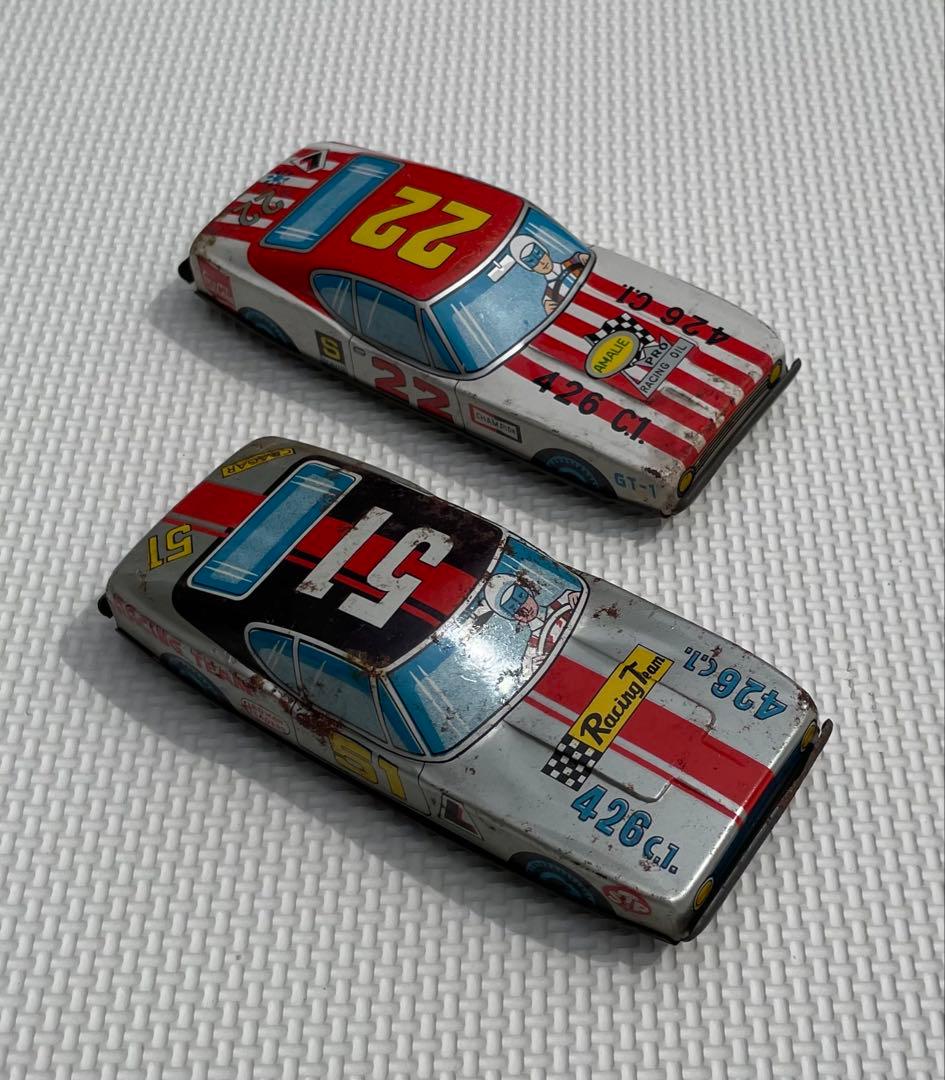 【昭和レトロ】ブリキの車 13cm（2台）