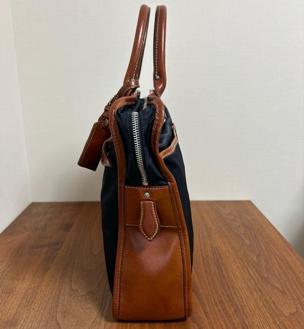 【美品】Felisi フェリージ8637/2 バッグ　ネイビー&ライトブラウン