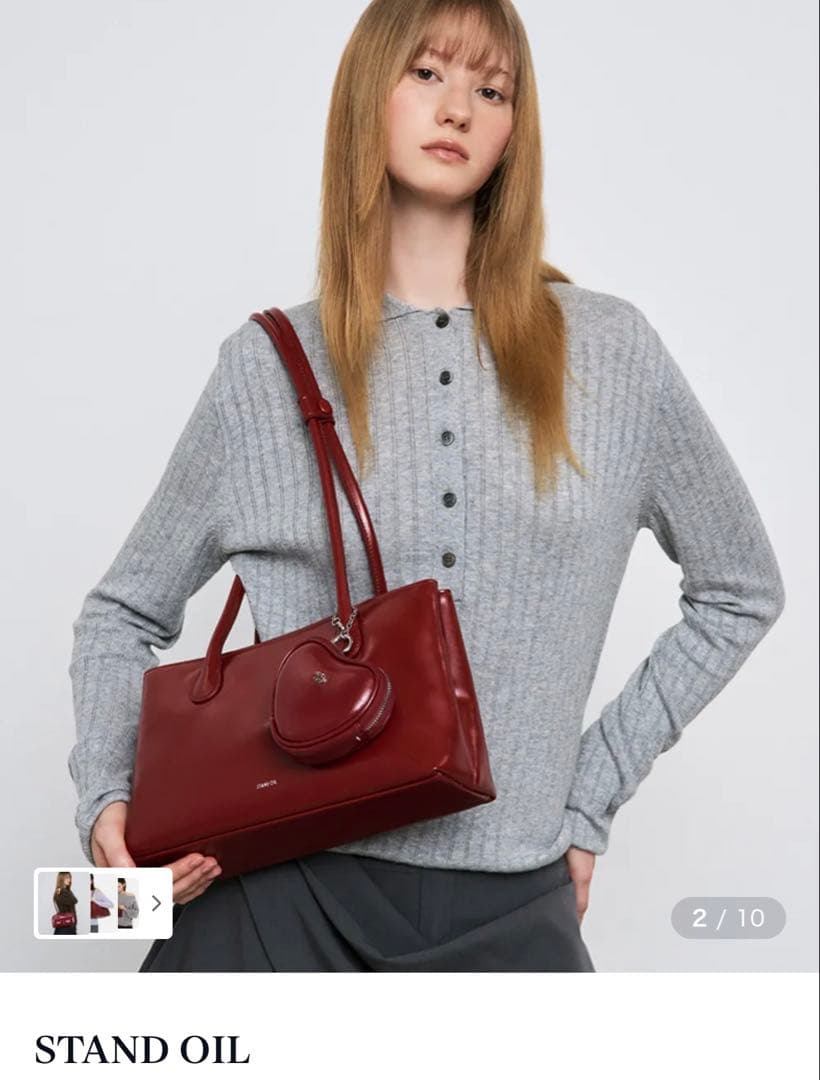 【ケース付】stand oil ワインレッドショルダーバッグ