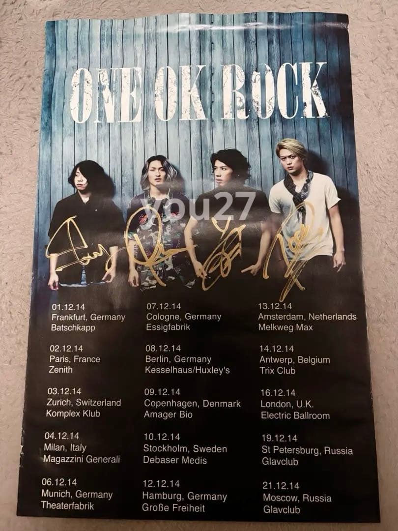 【激レア！！！！】ONEOKROCK ワンオク サイン入りポスター 2014