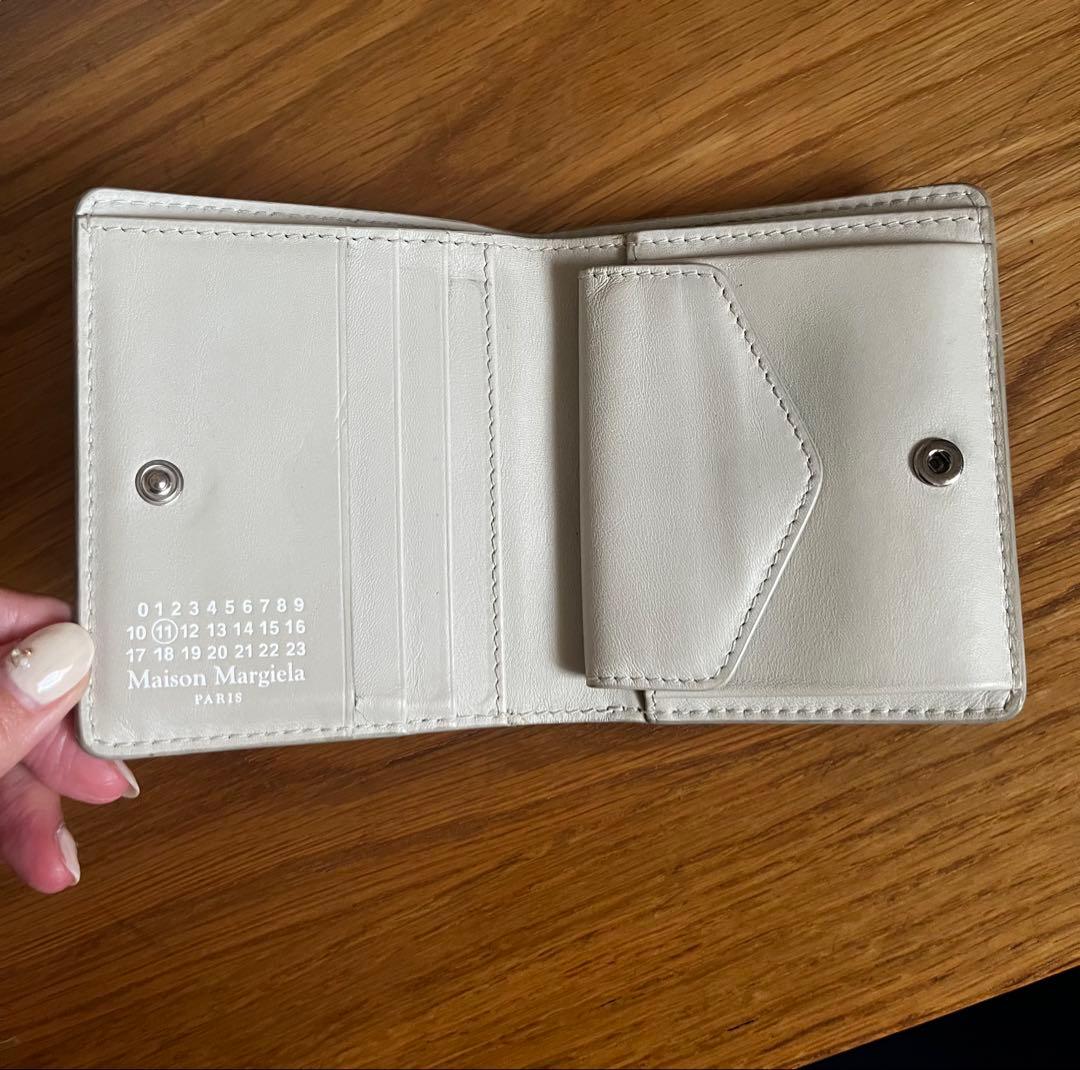 Maison Margiela 二つ折り財布 グレージュ 羊革